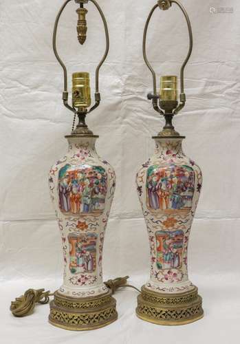 Pair of 18th C. Chinese Export Vase