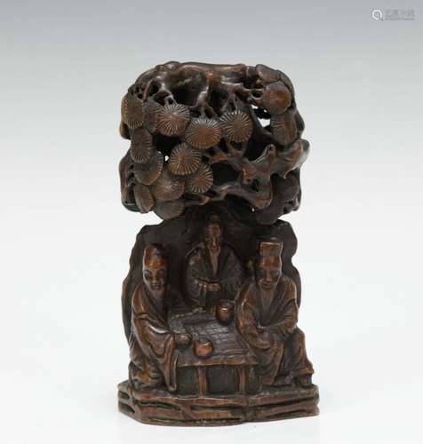 Chinese Boxwood Carving of Figures