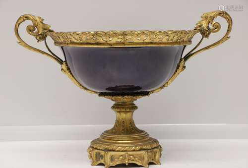 European Bowl Mounted by Metal Bronze