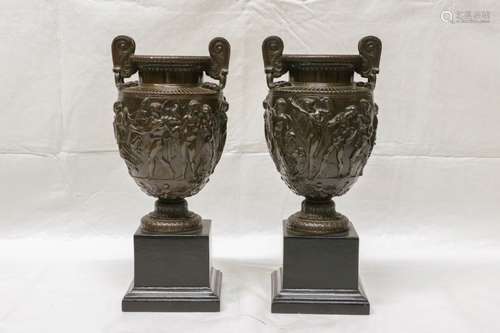 Pair of Italian Bronze Urns