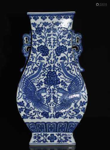 Chinese Blue/White Porcelain Vase, Marked