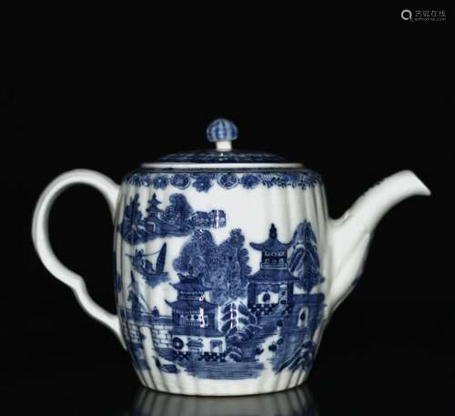 Chinese Blue/White Porcelain Teapot