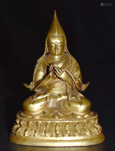 Chinese Gilt Bronze Seating Buddha