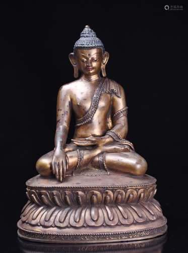 Chinese Gilt Bronze Seating Buddha