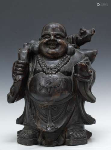 18th C. Chinese Wood Smiling Buddha
