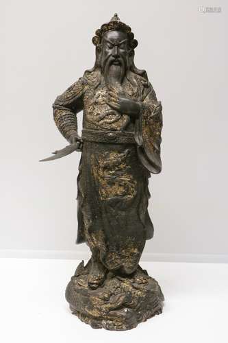 Large Chinese Bronze Status of General 