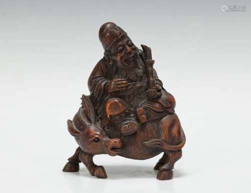 Chinese Carved Bamboo Old Man