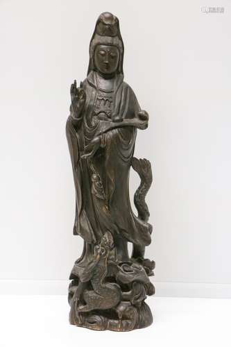 Chinese Carved Wood Guanyin