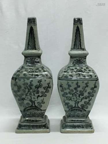 Pair of Chinese Blue/White Porcelain Vase