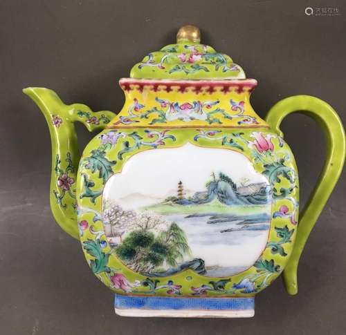 Republic Period Famille Rose Porcelain Teapot