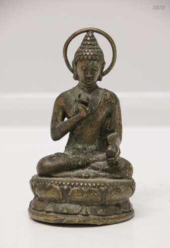 Chinese Bronze Seating Buddha