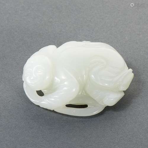 A CHINESE WHITE JADE BOY PENDANT