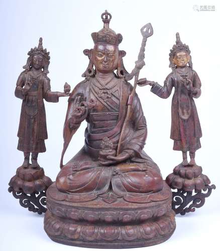 Chinese Bronze Buddha on Lotus