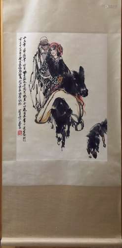 Chinese Ink/Color Scroll Painting, Signed