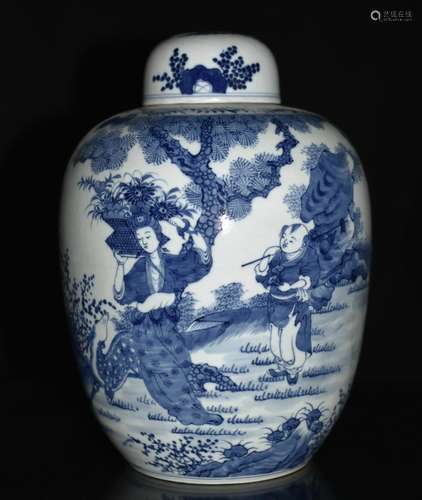 Chinese Blue/White Cover Jar