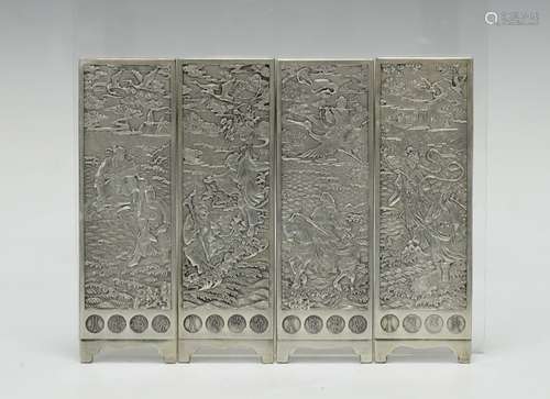 Set of Chinese Silver Plated Plaques