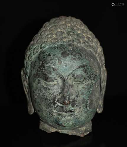 Chinese Bronze Buddha Head