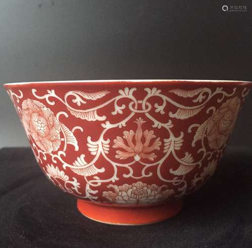 Chinese Famille Rose Porcelain Bowl, Marked