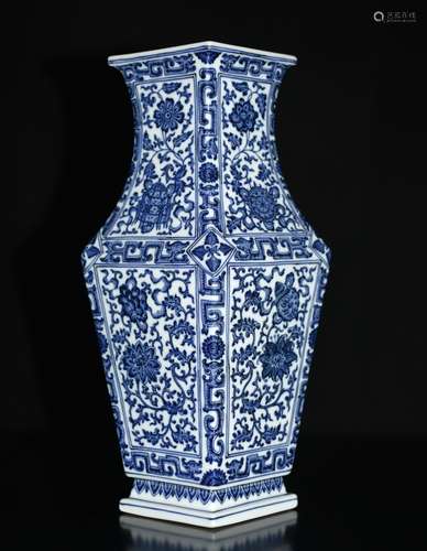 Chinese Blue/White Porcelain Vase, Marked