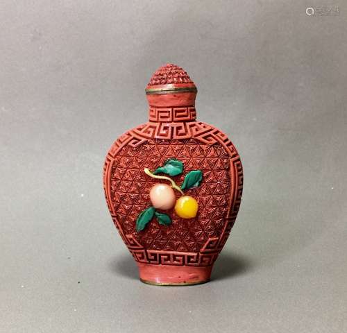 Chinese Cinnabar Snuff Bottle