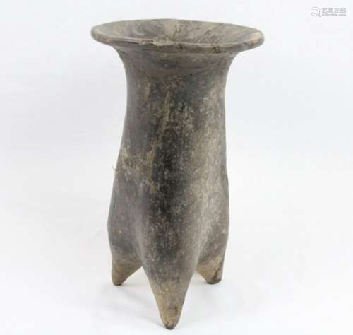 Neolithic Period Yangshao Culture (5000-3000 BC) Blackware Li Tripod Warming Vessel