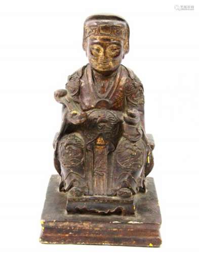 Empress Statuette W/Hand Painted & Gilt Gold Accents (Has Four Character Mark)