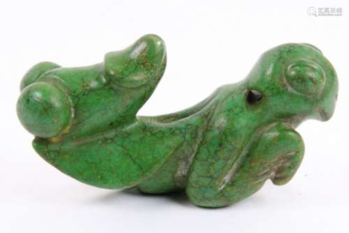Ming Dynasty Green Jade Locust Effigy Pendant