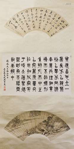 CHINESE CALLIGRAPHY AND PAINTING ON SCROLL PAPER