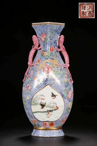 A RARE CHINESE FAMILLE ROSE VASE