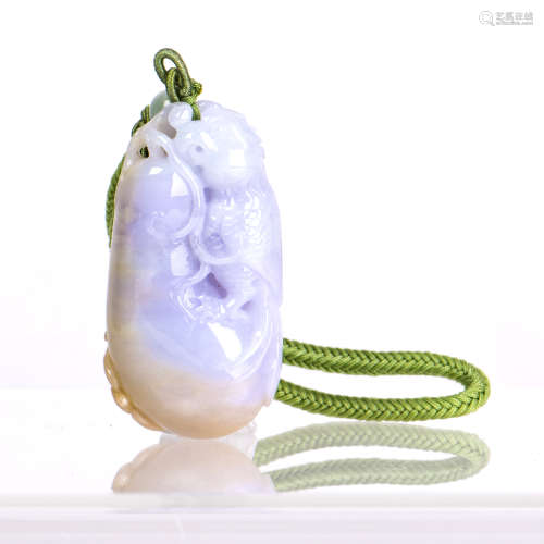 A JADEITE CARVED OF PHONEIX