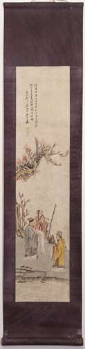 A CHINESE SCROLL PAINTING OF FIGURE, AFTER ZHANG DA QIAN