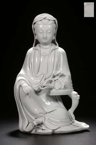 A BLANC-DE-CHINE FIGURE OF GUANYIN 