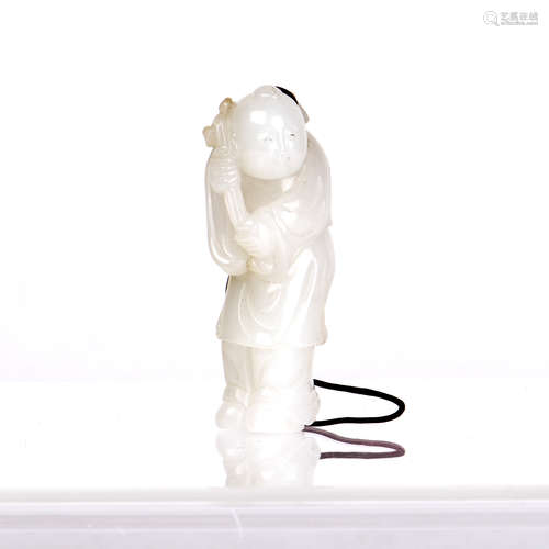 A WHITE JADE FIGURE-FORM PENDANT,QIANLONG PERIORD