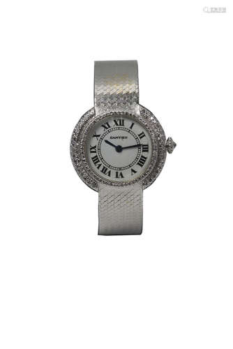 Cartier Lady's White Gold & Diamond Wristwatch 18k white gold, 26 mm