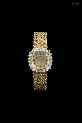 Rolex, manual movement, brilliant cut diamonds on the bezel.