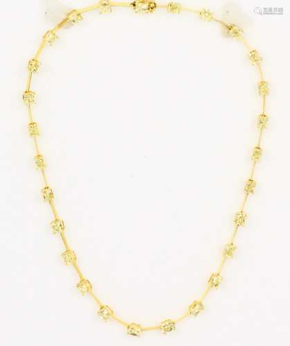 27ctw VS1-VS2 Fancy Yellow Diamond & 18K Necklace