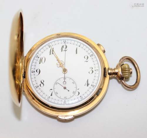 18K GOLD QUARTER REPEATER POCKET WATCH