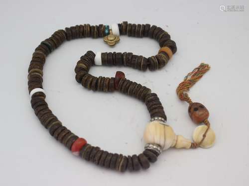 ANTIQUE TIBETAN KAPLA PRAYERS BEADS