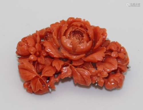 CORAL BROOCH