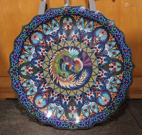 LARGE CLOISONNE CHARGER