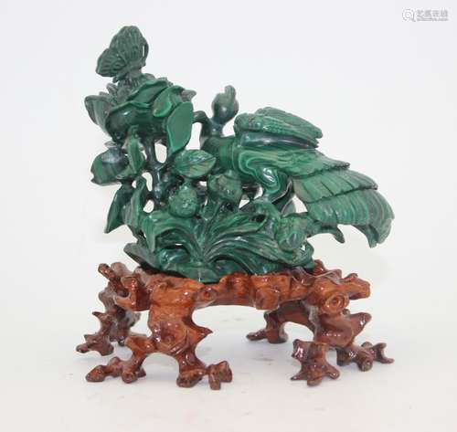 MALACHITE CARVED SCULPTURE