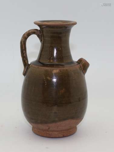 GREEN GLAZE POTTERY WATER POT