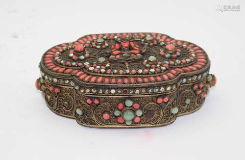 ANTIQUE TIBETAN METAL BOX