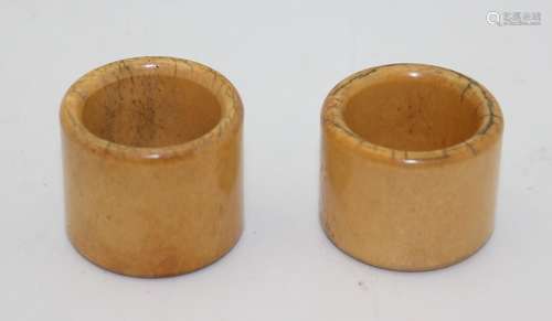 PAIR OF OLD BONE RINGS