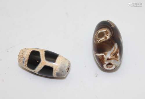 2 DZI BEADS