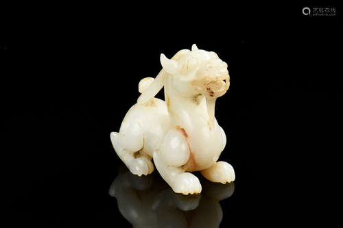 JADE CARVED 'MYTHICAL BEAST' FIGURE