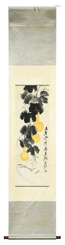 QI BAISHI: INK AND COLOR ON PAPER PAINTING 'GOURD'