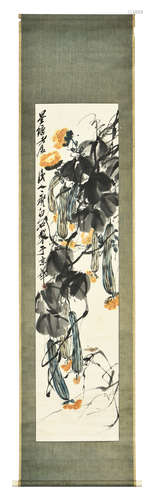 QI BAISHI: INK AND COLOR ON PAPER PAINTING 'VEGETABLES'