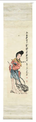 QI BAISHI: INK AND COLOR ON PAPER PAINTING 'LADY'