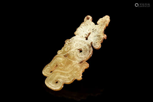 JADE CARVED 'PERSON' ORNAMENT
